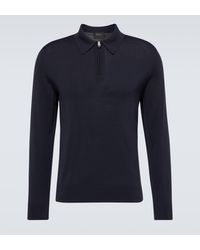 Brioni - Wool Half-zip Polo Sweater - Lyst