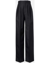Saint Laurent - Wool And Mohair Wide-Leg Pants - Lyst