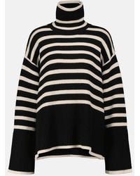 TOTEME - Striped Wool-Cotton Turtleneck Jumper - Lyst