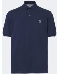 Brunello Cucinelli - Logo Cotton Pique Polo Shirt - Lyst