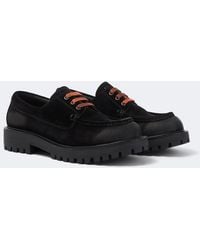 Prada - Suede Boat Shoes - Lyst