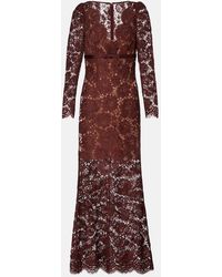 Self-Portrait - Semi-Sheer Lace Gown - Lyst