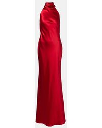 Ralph Lauren - Halterneck Satin Gown - Lyst