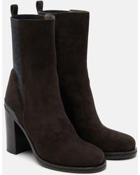 Brunello Cucinelli - Monili Suede Ankle Boots - Lyst