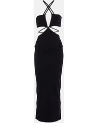 Christopher Esber Cutout Ribbed-knit Maxi Dress - Black
