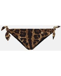 Dolce & Gabbana - Slip bikini con stampa leopardata - Lyst