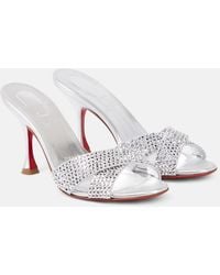 Christian Louboutin - Mariza Is Back Embellished Leather Mules - Lyst