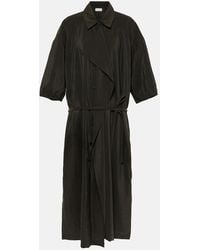 Lemaire - Gathered Silk-Blend Shirt Dress - Lyst