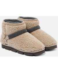 Brunello Cucinelli - Monili Beads Shearling Snow Boots - Lyst
