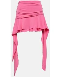 Blumarine - Ruffled Jersey Miniskirt - Lyst