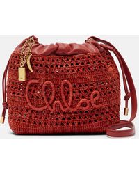 Chloé - Summer Banana Mini Raffia Shoulder Bag - Lyst