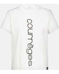 Courreges - Logo Printed Cotton T-shirt - Lyst