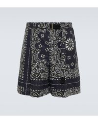Sacai - Bandana Cotton Poplin Shorts - Lyst