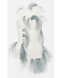 Acne Studios - Feather-Trimmed Cotton-Blend Tank Top - Lyst
