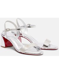 Christian Louboutin - Sandalen Miss Jane 55 Aus Metallic-Leder - Lyst