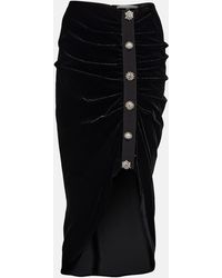 Veronica Beard - Ari Embellished Velvet Midi Skirt - Lyst