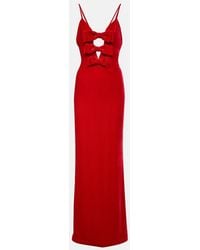 Alessandra Rich - Bow-Detail Velvet Gown - Lyst