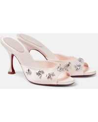 Christian Louboutin - Degraqueen 85 Embellished Crepe Mules - Lyst