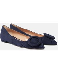 Gianvito Rossi - Camden Suede Ballet Flats - Lyst