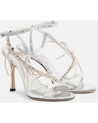 Jimmy Choo - Lula 100 Metallic Leather Sandals - Lyst