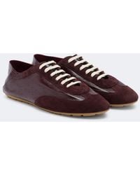 Saint Laurent - Lewis Suede-Trimmed Leather Sneakers - Lyst