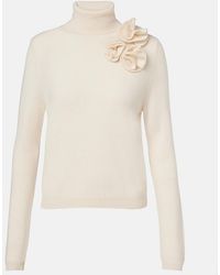 Jardin Des Orangers - Floral-Applique Wool And Cashmere Sweater - Lyst