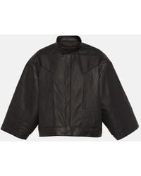 Rick Owens - Cropped Leather Jacket - Lyst