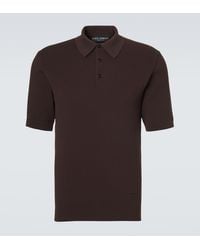 Dolce & Gabbana - Ribbed-Knit Cotton Polo Sweater - Lyst