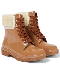 See By Chloé Florrie Shearling-lined Combat Boots - Brown