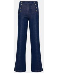 FRAME - Sailor Snap Wide-leg High-rise Jeans - Lyst