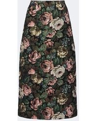 Dries Van Noten - Floral Jacquard Midi Skirt - Lyst