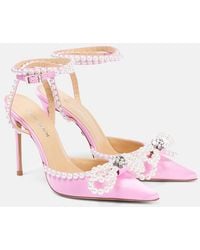 Mach & Mach - Double Bow 110 Embellished Satin Pumps - Lyst