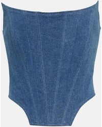 GIUSEPPE DI MORABITO - Denim Bustier Top - Lyst
