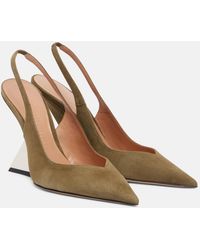 The Attico - Cheope 105 Suede Slingback Pumps - Lyst