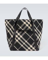 Burberry - Field Large Check Tote Bag - Lyst