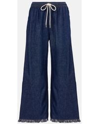 Zimmermann - Rhiannon Fringed Denim Wide-Leg Jeans - Lyst