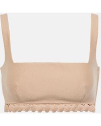 Valentino - Scalloped Cotton-Blend Bra Top - Lyst