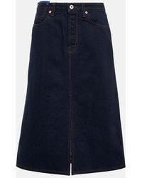 Burberry - Jupe Midi En Jean - Lyst