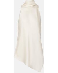 Brunello Cucinelli - Asymmetric Silk Top - Lyst