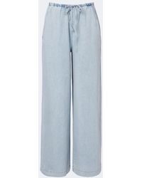 FRAME - The Offshore Cotton-Blend Wide-Leg Pants - Lyst