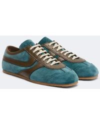 Dries Van Noten - Leather-Trimmed Suede Sneakers - Lyst