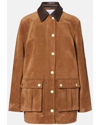 Veronica Beard - Suz Leather-Trimmed Suede Jacket - Lyst