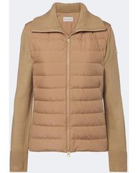 Moncler - Down-Paneled Virgin Wool Cardigan - Lyst