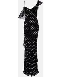 Self-Portrait - Polka Dot-Print Georgette Maxi Dress - Lyst
