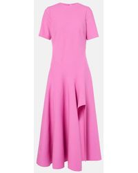 Oscar de la Renta - Draped Wool-Blend Midi Dress - Lyst