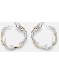 YEPREM - Golden Strada 18Kt And Hoop Earrings With Diamonds - Lyst