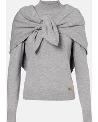 Oscar de la Renta - Scarf-Detail Cashmere Sweater - Lyst