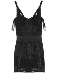 Dolce & Gabbana Miniabito in pizzo stretch - Blu