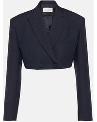 Valentino - Giacca Crepe Couture Cropped Blazer - Lyst