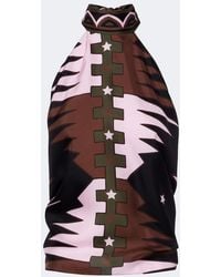 PUCCI - Valdimontone Halterneck Silk Twill Top - Lyst